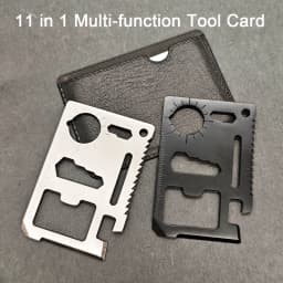 Stainless Steel EDC Pocket Tool 11 in 1 Credit Card Portable Multi Function Survival Tool For Outdoor Camping Hunting Traveling