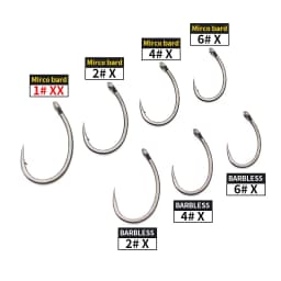 10Pieces Carp Fishing Hook Size 1 2 4 6 PTFE Coating Mirco Barded/Barbless PTFE Coating For Carp Fishing Terminal Tackle