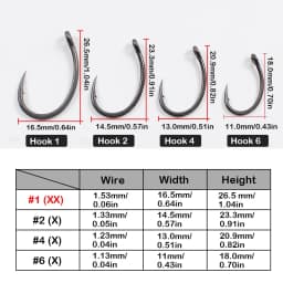10Pieces Carp Fishing Hook Size 1 2 4 6 PTFE Coating Mirco Barded/Barbless PTFE Coating For Carp Fishing Terminal Tackle