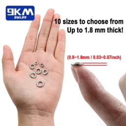 9KM 20Pcs Fishing Solid Ring Fishing Lure Connectors Stainless Steel Fishing Accessories Saltwater Tackle Chrome