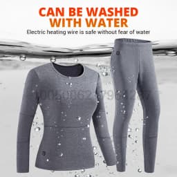 Winter Heated Underwear Set Women Men USB Electric Heating Jacket Outdoor Sports Thermal Underwear Electric Heated Equipment