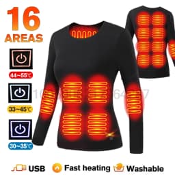 Winter Heated Underwear Set Women Men USB Electric Heating Jacket Outdoor Sports Thermal Underwear Electric Heated Equipment