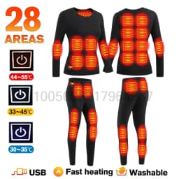 Winter Heated Underwear Set Women Men USB Electric Heating Jacket Outdoor Sports Thermal Underwear Electric Heated Equipment