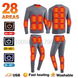Winter Heated Underwear Set Women Men USB Electric Heating Jacket Outdoor Sports Thermal Underwear Electric Heated Equipment