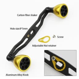EKfan 130MM Carbon Fiber Fishing Handle Alloy Knobs 7X4MM/8X5MM Holes For Dawa/Shmano Baitccast Water-drop Reel DIY