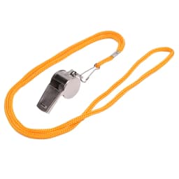Metal Whistle Referee Sport Rugby Stainless Steel Whistles Football Team Sports Training Yellow Lanyard Whistle
