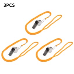 Metal Whistle Referee Sport Rugby Stainless Steel Whistles Football Team Sports Training Yellow Lanyard Whistle