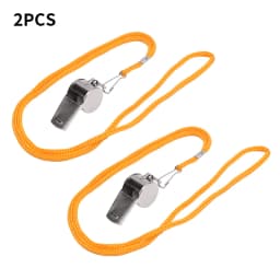 Metal Whistle Referee Sport Rugby Stainless Steel Whistles Football Team Sports Training Yellow Lanyard Whistle