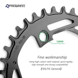 Prowheel Mountain Bike Round Sprocket 104BCD-32T 34T 36T 38T 40T Steel Plate Bike Chainring Compatible: 1X7/8/9/10/11/12 Speed