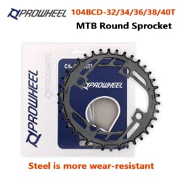 Prowheel Mountain Bike Round Sprocket 104BCD-32T 34T 36T 38T 40T Steel Plate Bike Chainring Compatible: 1X7/8/9/10/11/12 Speed