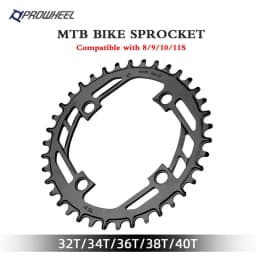 Prowheel Mountain Bike Round Sprocket 104BCD-32T 34T 36T 38T 40T Steel Plate Bike Chainring Compatible: 1X7/8/9/10/11/12 Speed