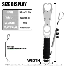 SAMOLLA Aluminum Alloy New Fishing Grip Pliers Accessories 18kg Spring scale 360 ° rotation Adjustable Grabber Tool Seawater