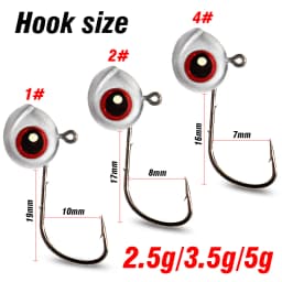 5-30Pcs Big Fish Eye Jig Head Hooks 2.5g 3.5g 5g Shank Barbed Root Ned Rig Fishing Soft Lure Kit Tackle Pesca Gear Carp Fishhook