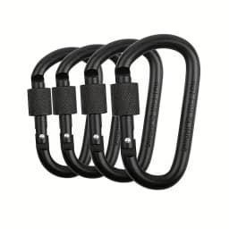 4Pcs Aluminum Alloy D-Ring Carabiner Hammock Hook Hook Organizer Shopping Bag Clip Hook for Outdoor Hiking Travel Backpack