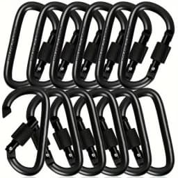 4Pcs Aluminum Alloy D-Ring Carabiner Hammock Hook Hook Organizer Shopping Bag Clip Hook for Outdoor Hiking Travel Backpack