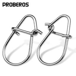 PROBEROS 200pcs Fishing Snap Lure 00#-4# Connector Fishing Clip Carabiner Snap Quick Change Snap Terminal Stainless Steel Tackle