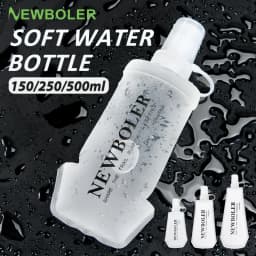 NEWBOLER TPU Outdoor Sport Bottle Folding Soft Flask Water Bottle for Running Camping Hiking Bicycle Fitness Water Bag