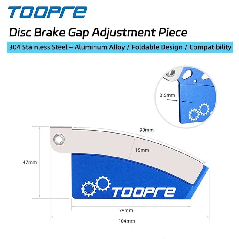 TOOPRE Bicycle Disc Brake Allows For Disc Gap Adjustment, Mountain Bike Disc Adjustment, And Foldable Partition