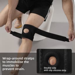 1 Piece Women Men Upgraded Anti-slip Breathable Adjustable Knee Support Patellar Silicone with Air Holes For Bask