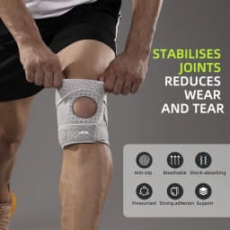 1 Piece Women Men Upgraded Anti-slip Breathable Adjustable Knee Support Patellar Silicone with Air Holes For Bask