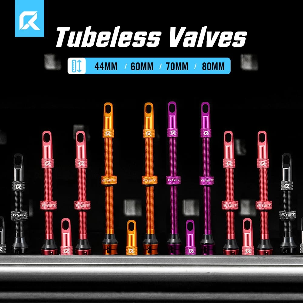RYET Presta Tubeless Valves 44/60/70/80mm Tubeless Bike Valves for Road/MTB CNC Aluminum Valve Core Removable Sealant-Com