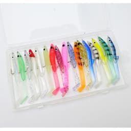 17pcs Mixed Color Raglou Sea Fishing Spinning Soft Lure Silicone Bait Shad Silicone Fishing Trolling Artificial Bait