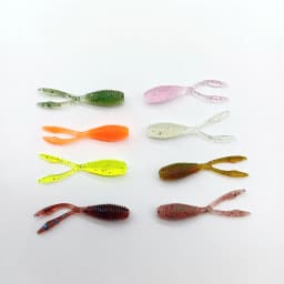 DUODUOYU 10PCS 0.4g/35mm Mini Ajing Soft Fishing Lure Twin Tail Isca Artificial Bait Wobbler Ocean Rock Silicone Fishing Tackle