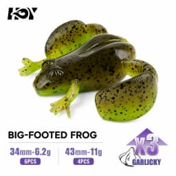 Kingdom 4pcs High Elastic TPE Frog Fishing Bait 34mm 6.2g 43mm 11g Floating Silicone Swimbait Bass Lure For Freshwater Fishing