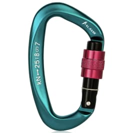 Outdoor Professional Rock Climbing Accessories Aluminum Carabiner 25kN Lock D-Shape Safety Buckle For Keys Tools Equipment
