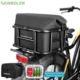 NEWBOLER E-Bike Cargo Rack Bag Iron Large Capacity Bike Basket Rear Rack Bike Baskets for Outdoor Travel Shopping MTB Road Bike