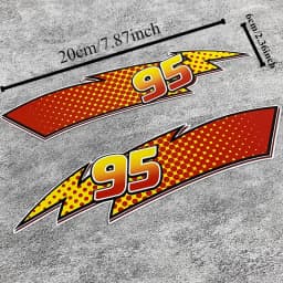 2Pcs Retro Pop Flame Sticker Set, Waterproof Vinyl Decal for Car Motorcycle Helmet Laptop