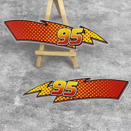 2Pcs Retro Pop Flame Sticker Set, Waterproof Vinyl Decal for Car Motorcycle Helmet Laptop