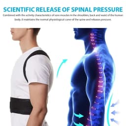 Reinforced Posture Corrector Vest, Adjustable Back Support Brace for Lumbar Spine, Shoulder Neck Stretcher Trainer for Men Women
