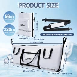 Goture Sea Fishing Live Fish Insulated Cooler Bag Waterproof Fish Bag Fishing Cooler Bag Freshness 72 Hour Retention Collapsible