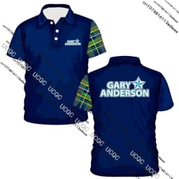 New Gary Anderson Replica Jersey Dart Sports Zipper Polo Shirt Sports Dry Quickly Men's T-Shirt Children's Clothing Tee Womans