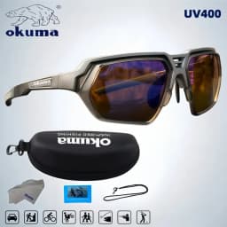 Okuma Fashion High End Polarized Fishing Glasses 5-Piece Set UV400, Anti Stray Light Clear Field of View