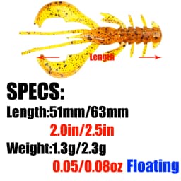 PEAK 51mm/63mm Floating Crazy Lures Soft Lure Fishing Lures shrimp Lobster Soft Plastic Lure Fishing Lures