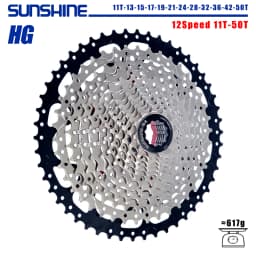 SUNSHINE Bicycle Cassette 8/9/10/11/12Speed Freewheel HG Structure Sprocket 32/36T/40T/42T/46T/50T/52T Flywheel For SHIMANO/SRAM