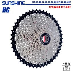 SUNSHINE Bicycle Cassette 8/9/10/11/12Speed Freewheel HG Structure Sprocket 32/36T/40T/42T/46T/50T/52T Flywheel For SHIMANO/SRAM