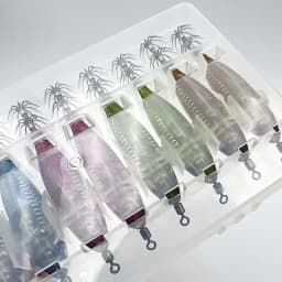 ShareShark 10pcs/box 5.6g Glow-in-the-dark Horizontal Shrimp Squid Hook Bait Set Suitable for Seafishing Cuttlefish Octopus