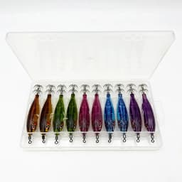 ShareShark 10pcs/box 5.6g Glow-in-the-dark Horizontal Shrimp Squid Hook Bait Set Suitable for Seafishing Cuttlefish Octopus