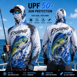 MALFC Men Hood Fishing Shirt long sleeve fishing t shirt uv protection Fishing Apparel