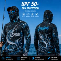 MALFC Men Hood Fishing Shirt long sleeve fishing t shirt uv protection Fishing Apparel