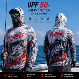 MALFC Men Hood Fishing Shirt long sleeve fishing t shirt uv protection Fishing Apparel