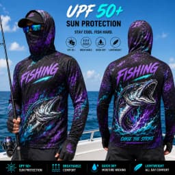 MALFC Men Hood Fishing Shirt long sleeve fishing t shirt uv protection Fishing Apparel