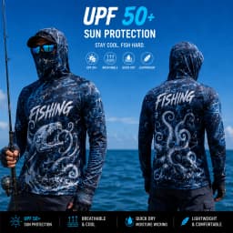MALFC Men Hood Fishing Shirt long sleeve fishing t shirt uv protection Fishing Apparel