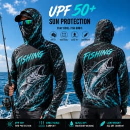 MALFC Men Hood Fishing Shirt long sleeve fishing t shirt uv protection Fishing Apparel