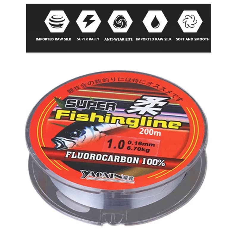 200M/219 Yard Nylon Fluorocarbon Fishing Main Line High Strength Freshwater Saltwater Wire Outdoor Accessories