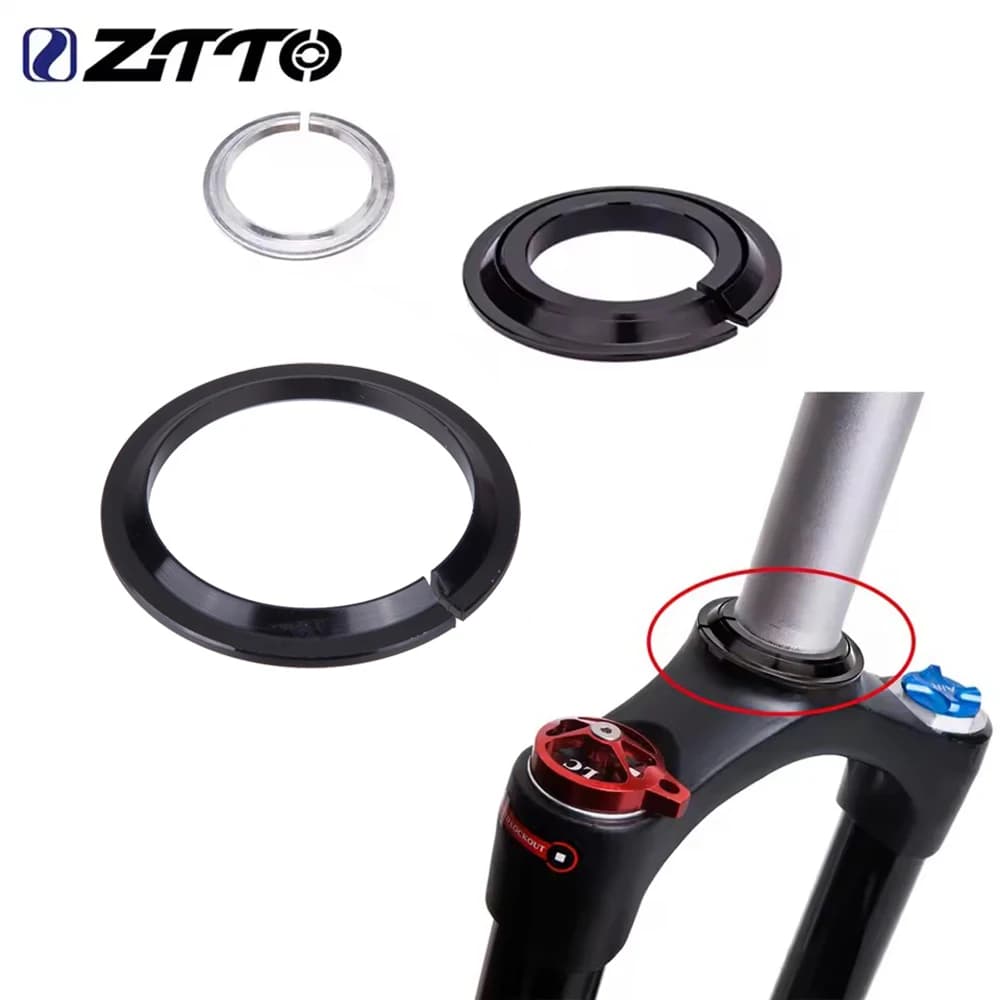 ZTTO 1.5inch Bike Headset Washer Bicycle 1 1/8 Headset Base Spacer Crown Race 28.6mm 39.8mm Tapered Fork Straight Fork 45 degree
