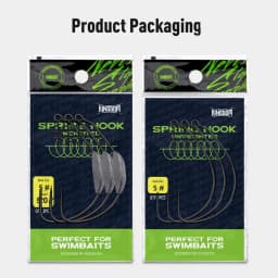 Kingdom Spring Fishing Hooks 3# 5# 6# 8# 10# Carbon Steel Lead Crank Hook with Spring Lock Soft Bait Fishing Gear Accessories